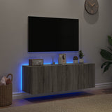 Mobili TV a Parete con Luci LED 2pz Grigio Sonoma 60x35x41 cm