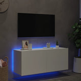 Mobile TV a Parete con Luci LED Bianco 100x35x41 cm