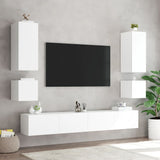 Mobile TV a Parete con Luci LED Bianco 100x35x41 cm