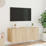 Mobile TV a Parete con Luci LED Rovere Sonoma 100x35x41 cm