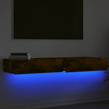 Mobili Porta TV con Luci LED 2 pz Rovere Fumo 60x35x15,5 cm