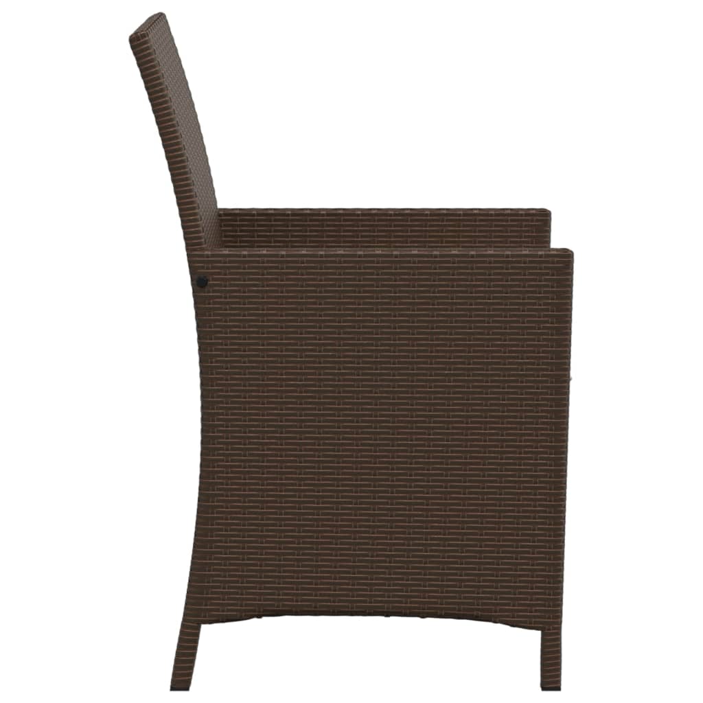 Set Bistrò 3 pz con Cuscini Marrone in Polyrattan