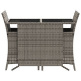 Set da Bistrò 3 pz con Cuscini Grigio in Polyrattan