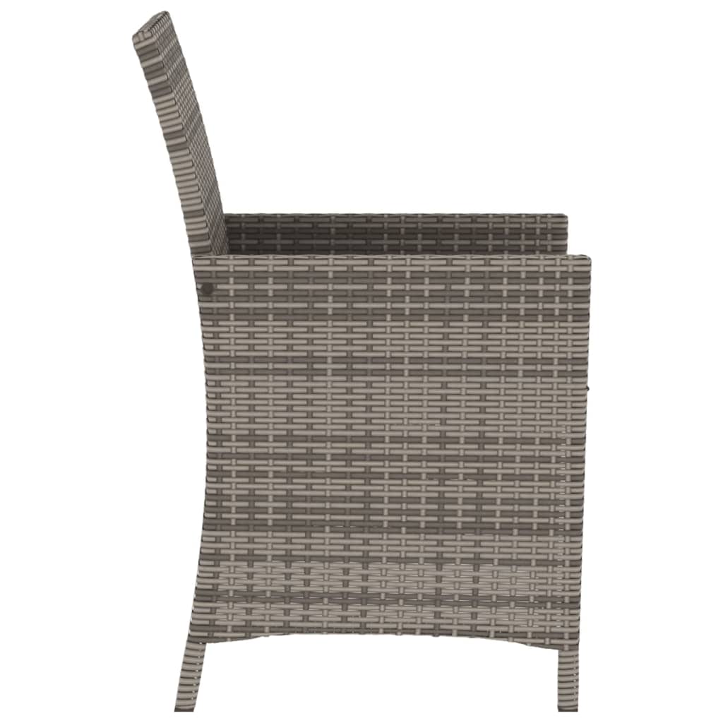 Set da Bistrò 3 pz con Cuscini Grigio in Polyrattan