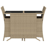 Set da Bistrò 3 pz con Cuscini Beige in Polyrattan