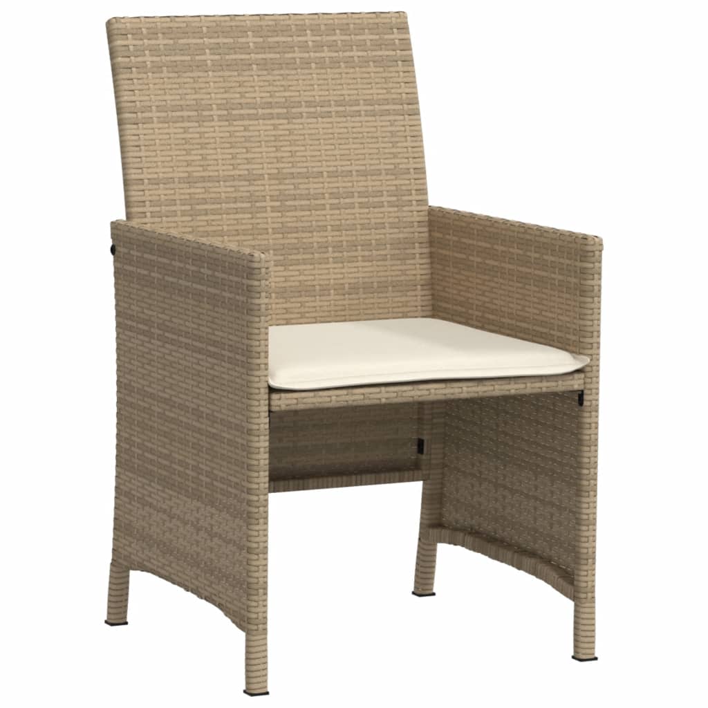 Set da Bistrò 3 pz con Cuscini Beige in Polyrattan