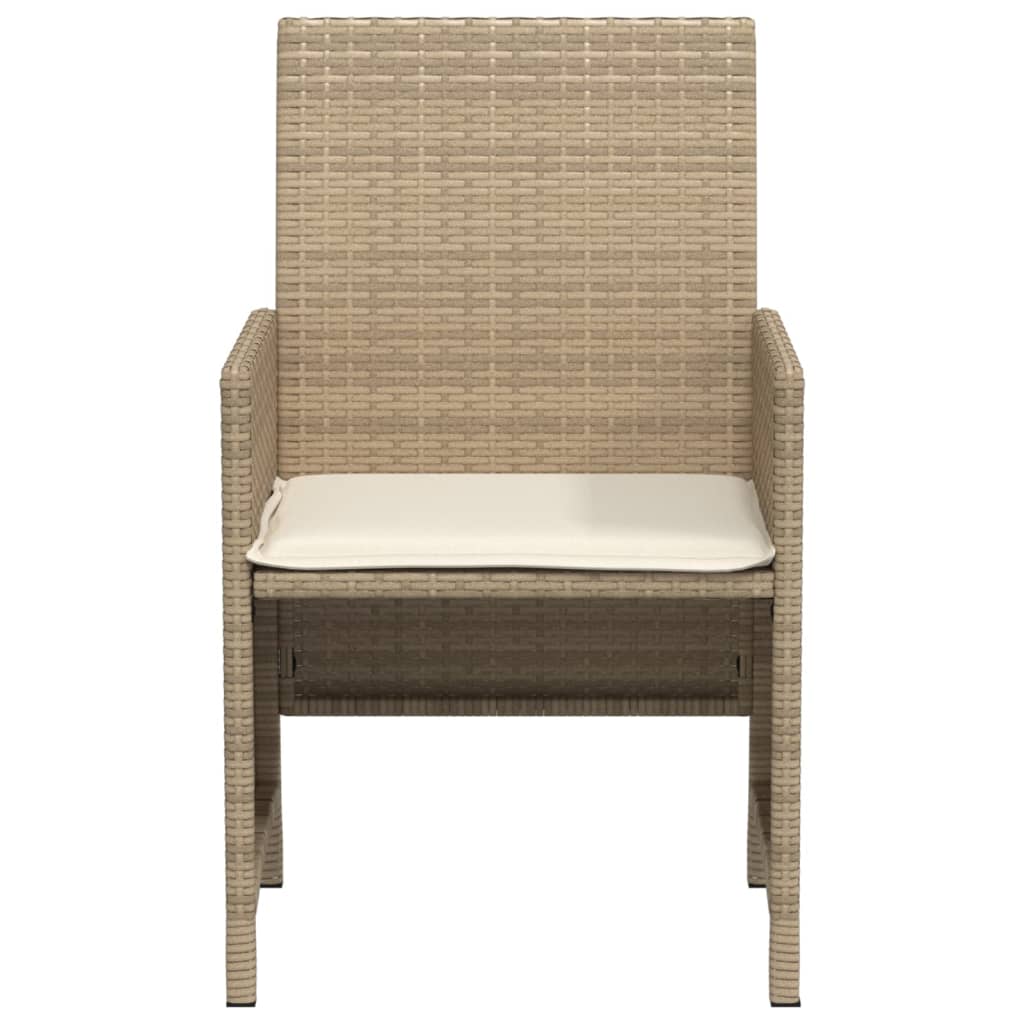 Set da Bistrò 3 pz con Cuscini Beige in Polyrattan