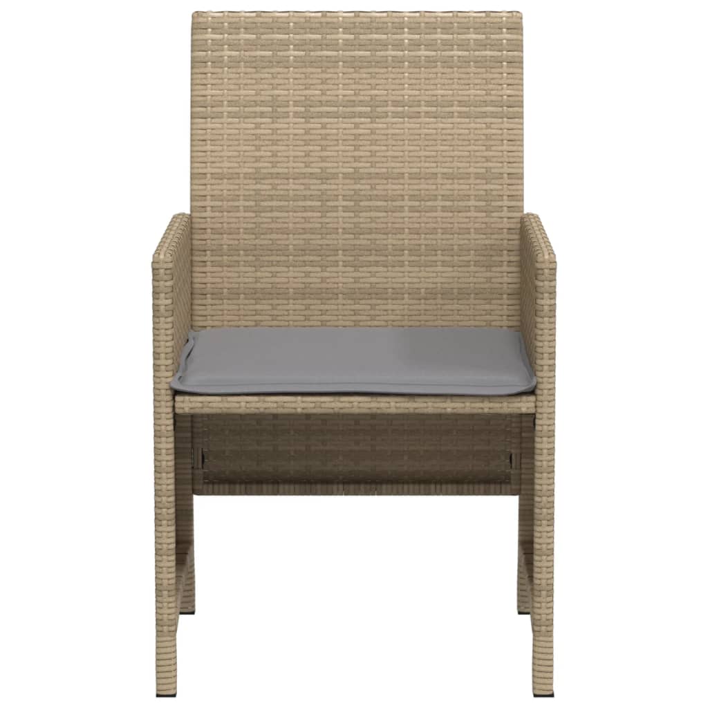 Set da Bistrò 3 pz con Cuscini Beige Misto in Polyrattan