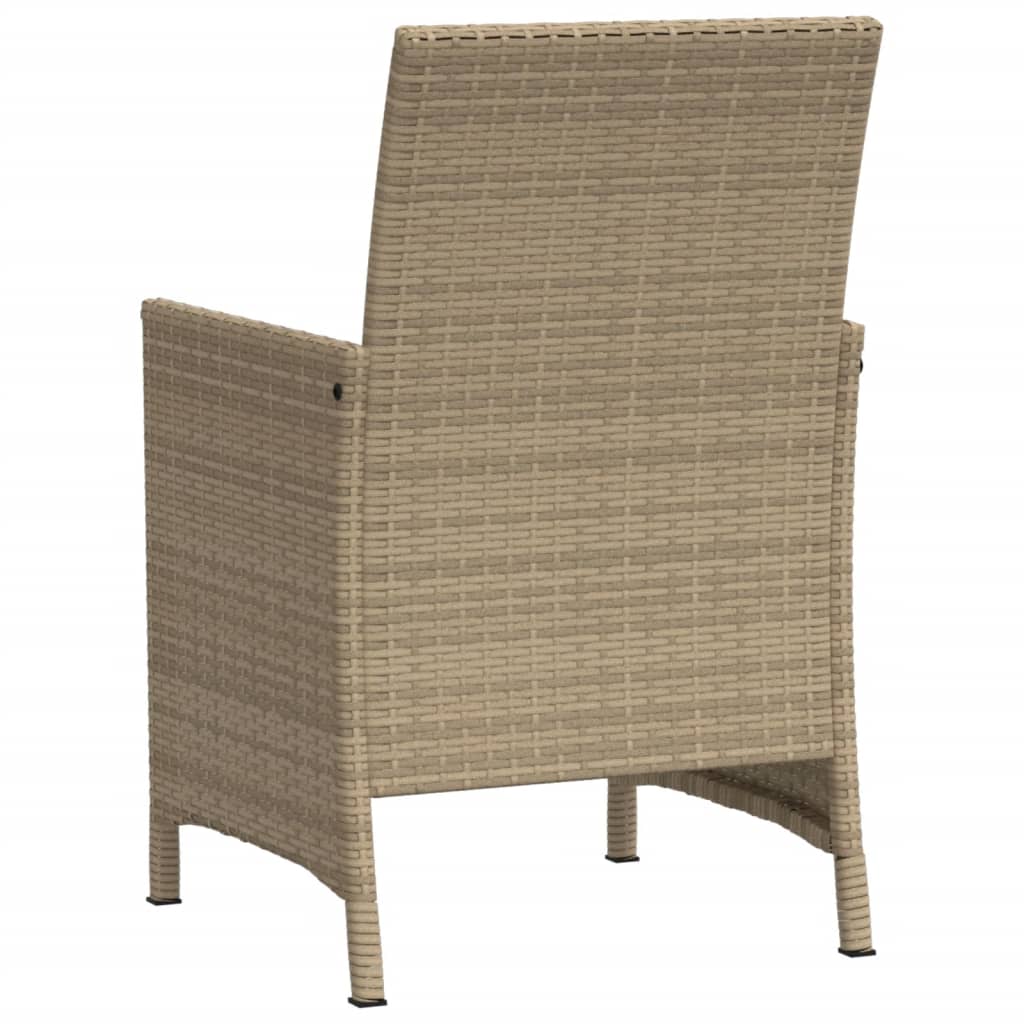 Set da Bistrò 3 pz con Cuscini Beige Misto in Polyrattan