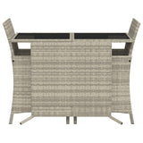 Set da Bistrò 3 pz con Cuscini Grigio Chiaro in Polyrattan