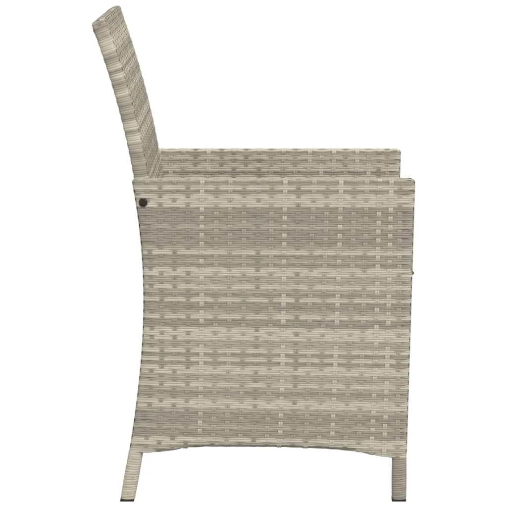 Set da Bistrò 3 pz con Cuscini Grigio Chiaro in Polyrattan