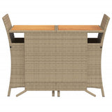 Set da Bistrò 3 pz con Cuscini Beige in Polyrattan