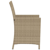 Set da Bistrò 3 pz con Cuscini Beige in Polyrattan