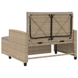 Divano da Giardino con Cuscini a 2 Posti Beige in Polyrattan