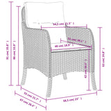 Sedie da Giardino con Cuscini 2 pz Nere in Polyrattan