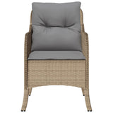 Sedie da Giardino con Cuscini 2 pz Beige Misto in Polyrattan