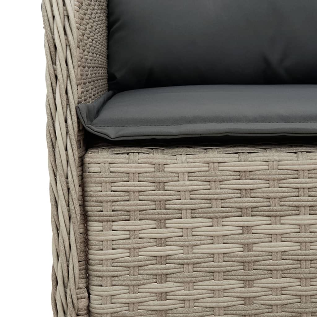 Sedie da Giardino con Cuscini 2 pz Grigio Chiaro in Polyrattan