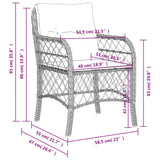 Sedie da Giardino con Cuscini 2 pz Nere in Polyrattan