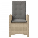 Sedia Reclinabile Giardino con Cuscini Beige Misto Polyrattan