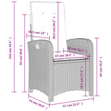 Sedie Reclinabili da Giardino 2 pz con Cuscini Nero Polyrattan