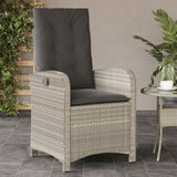 Sedie Reclinabili Giardino 2pz Cuscini Grigio Chiaro Polyrattan