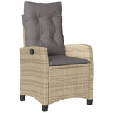 Sedie Reclinabili Giardino 2pz Cuscini Beige Misto Polyrattan