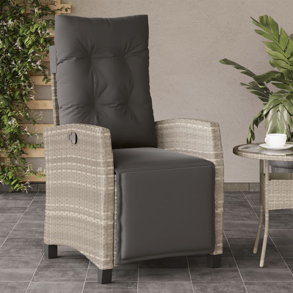 Sedie da Giardino Reclinabili 2 pz con Poggiapiedi Polyrattan