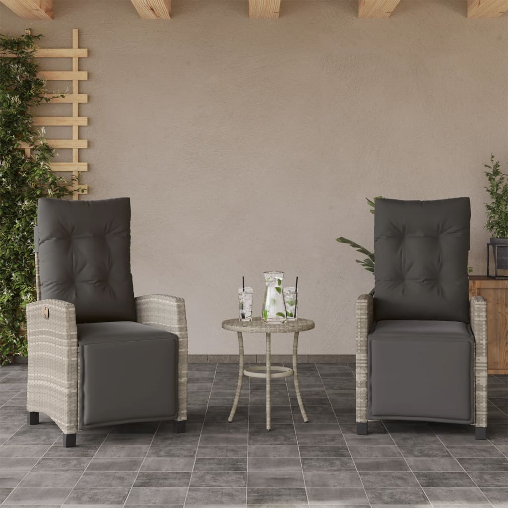 Sedie da Giardino Reclinabili 2 pz con Poggiapiedi Polyrattan