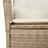 Sedie Reclinabili da Giardino 2pz con Cuscini Beige Polyrattan