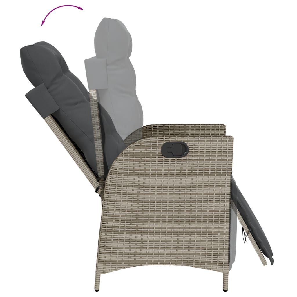 Sedie da Giardino Reclinabili 2 pz con Poggiapiedi Polyrattan