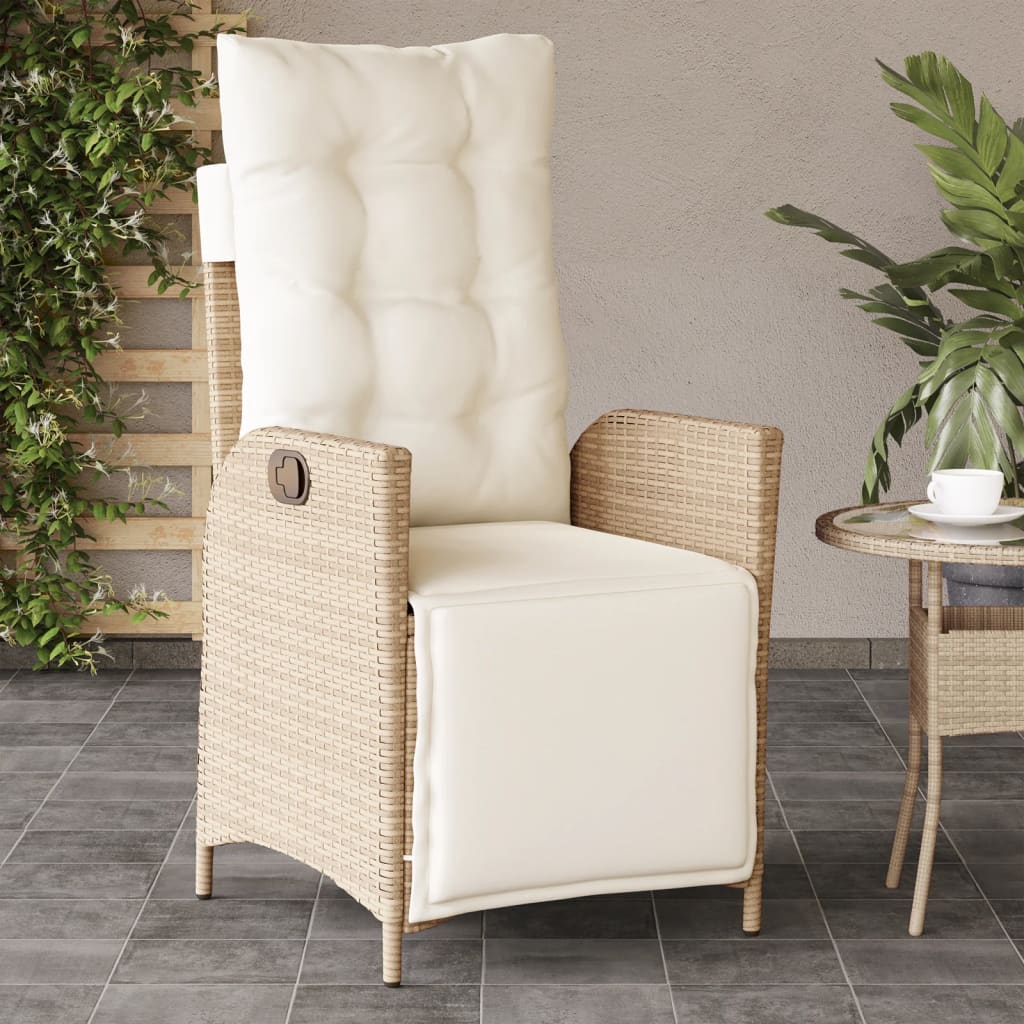 Sedie da Giardino Reclinabili 2 pz con Poggiapiedi Polyrattan