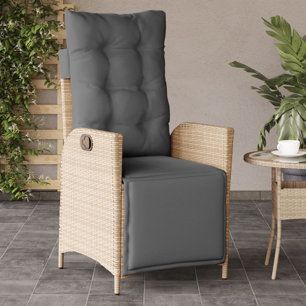 Sedie da Giardino Reclinabili 2 pz con Poggiapiedi Polyrattan