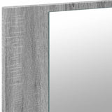 Armadietto a Specchio con LED Grigio Sonoma 80x12x45cm Acrilico