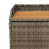 Panca Portaoggetti Giardino Grigia 100x50x52 Polyrattan Acacia