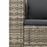 Set Divano Giardino 5 pz con Cuscini Grigio Polyrattan Acacia