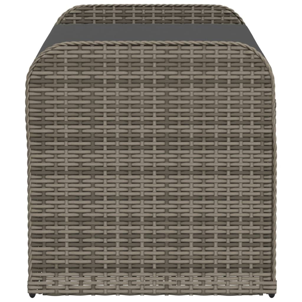 Cassapanca con Cuscino Grigia 115x51x52 cm in Polyrattan