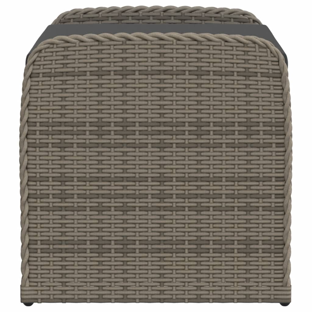 Cassapanca con Cuscino Grigia 80x51x52 cm in Polyrattan