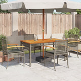 Sedie da Giardino con Cuscini 4pz Grigie in Polyrattan e Acacia