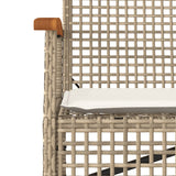 Panca da Giardino con Cuscino Beige Polyrattan e Legno Acacia