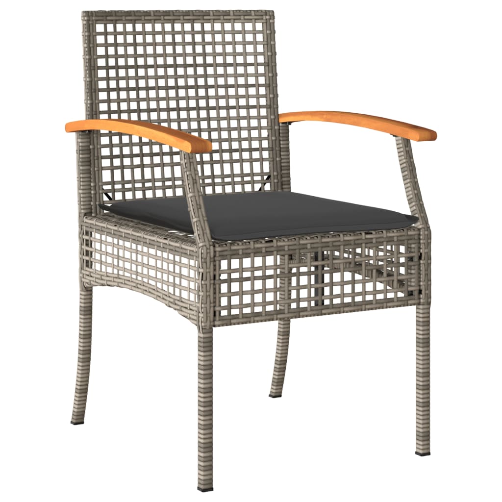 Set Divani da Giardino 4 pz con Cuscini in Polyrattan Grigio