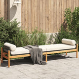 Panca da Giardino con Cuscino in Polyrattan e Acacia