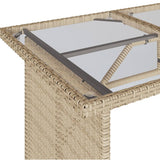 Set da Pranzo da Giardino 2 pz con Cuscini Beige in Polyrattan