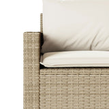 Divano da Giardino con Cuscini a 3 Posti Beige in Polyrattan