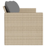 Divano da Giardino con Cuscini a 3 Posti Beige in Polyrattan