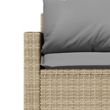 Divano da Giardino con Cuscini a 3 Posti Beige in Polyrattan