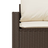 Set Divano da Giardino 4 pz con Cuscini Marrone in Polyrattan