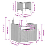 Set Divano da Giardino 4 pz con Cuscini Marrone in Polyrattan