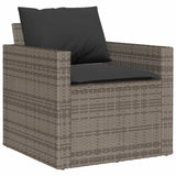 Set Divani da Giardino 4 pz con Cuscini in Polyrattan Grigio