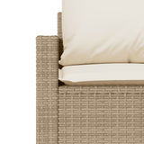 Set Divano da Giardino 4 pz con Cuscini Beige in Polyrattan