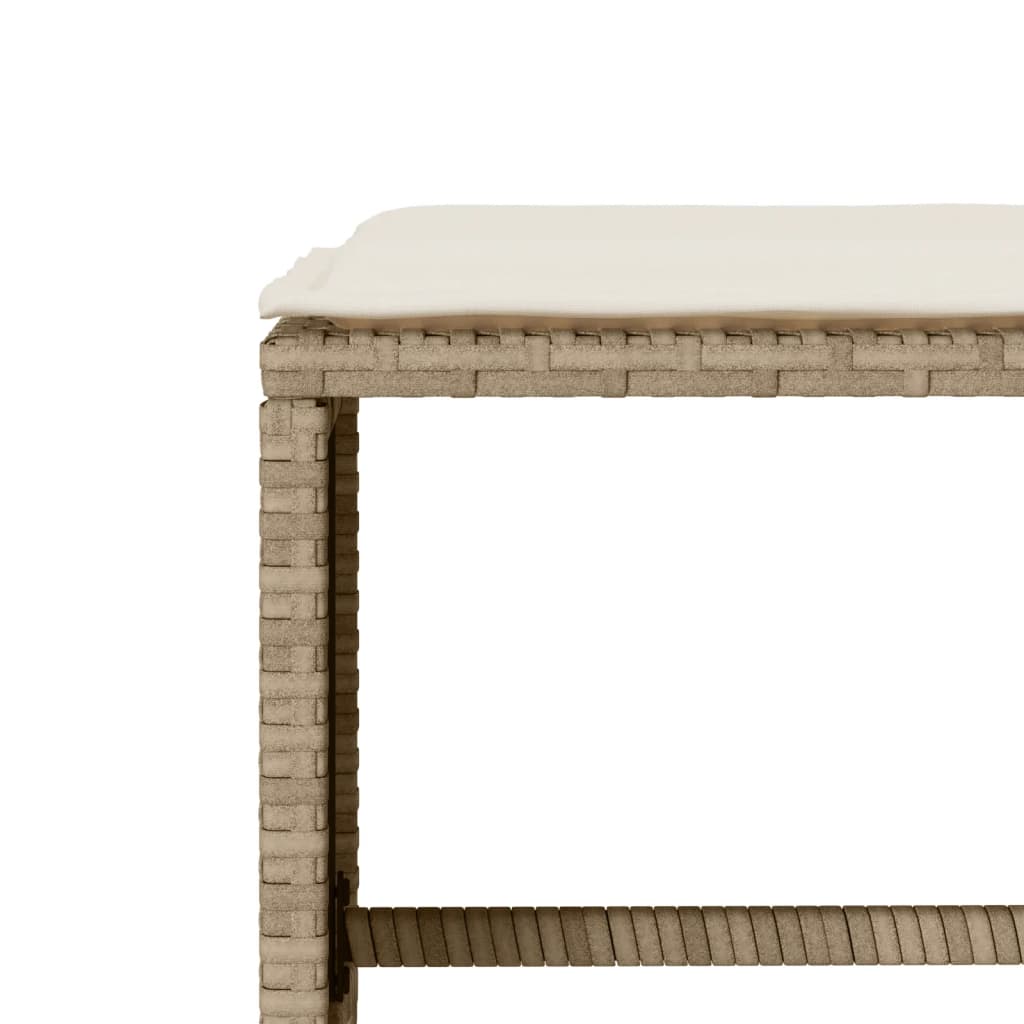 Set Divano da Giardino 4 pz con Cuscini Beige in Polyrattan